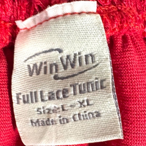 Lildy Womens XL Red Lace Off Shoulder Tunic Top Boho Romantic Holiday Party NWT - Picture 6 of 11